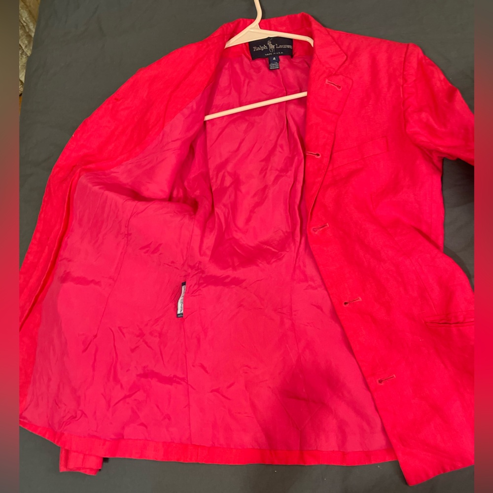 Ralph Lauren Vibrant Pink linen Blazer - Picture 6 of 6